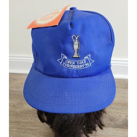 NEW - NOS Vintage Kangol Open Golf Turnberry 94 Blue Strapback Hat Baseball Cap - Picture 1 of 11